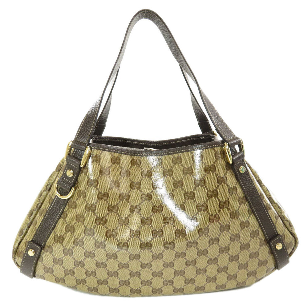 Gucci Bag Abbey Crystal beige canvas GG monogram brown Tote Tan Brown